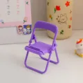 Mignon mini chaise pliante support de téléphone déco bureau dortoir étudiant gadget - Violet
