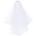 Elegante velo da sposa bianco a due strati con fascia di perle per addio al nubilato. - Velo Integrato con Cerchietto di Perle Artificiali Bianche (FG267)