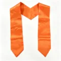 Plain orange satin graduation stole sash for high school and university graduates - 180cm / Orange