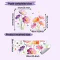 Dimension chart for gradient poppy flower self-adhesive wall stickers for home decor - 30x90cm / Gradient Poppy Leaves (HY-C126) / 2 Pieces