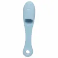 Silicone shampoo massage brush, cute facial cleansing scrubber with hanging hole, light blue. - Blue