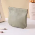 Portable green leather makeup pouch mini lipstick storage bag automatic closure cosmetic bag - Green