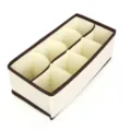 Fabric underwear storage box multi-grid foldable closet organizer for bra and socks. - 8 Compartments (28x16x10cm) / Beige