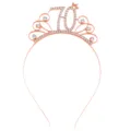 Roségoldene Diadem-Haarreif mit Strasssteinen zum 70. Geburtstag für Damen Party - 70. Geburtstag Stil / Roségold