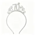 Eleganter funkelnder silberner Strass-Tiara-Haarreif zum 70. Geburtstag für Frauen - 70. Geburtstag Stil / Silber