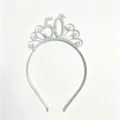 Funkelndes silbernes Strass-Diadem-Stirnband für feierliche 50. Geburtstagsfeiern - 50. Geburtstag Stil / Silber