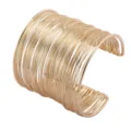 Elegante brede meerlagige gouden draad manchet armband in barokke stijl voor Europese bruiden - Draad armband 5,5 cm / 5.5cm