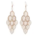 Elegante gouden meerlaagse oorbellen in de vorm van een blad in barokstijl - Gold hollow earrings