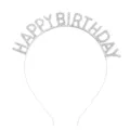 Sparkling silver Happy Birthday rhinestone headband headpiece for birthday party celebrations. - One Size / Iron / Gold