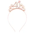 Roségoldenes Diadem zum 40. Geburtstag mit funkelnden Strasssteinen und kleiner Krone - 40. Geburtstag Stil / Roségold