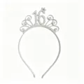 Funkelndes silbernes 16. Geburtstag Diadem Stirnband mit Strass für Mädchen - 16. Geburtstag Stil / Silber