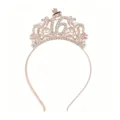 Eleganter roségoldener Diadem-Haarreif zum 16. Geburtstag mit funkelnden Strasssteinen - 16. Geburtstag Stil (Kleiner Kuchen) / Roségold