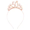 Roségoldener Haarreif zum 50. Geburtstag mit glitzernden Strasssteinen - 50. Geburtstag Stil / Roségold