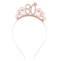 Rhinestone-Diadem zum 80. Geburtstag in Roségold-Finish für Frauen Party-Deko - 80. Geburtstag Stil (Roségold Strass) / Roségold
