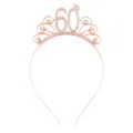 Elegante Prinzessinnen-Tiara zum 60. Geburtstag in Roségold mit klaren Strasssteinen - 60. Geburtstag Stil (Weiße Strasssteine) / Roségold