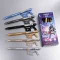 Creative gun shaped erasable gel pen set with 6 metallic colors, cool design school stationery. - Boxed / Set of 6 in Box