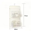 Hanging Underwear Storage Bag 2-Tier Mesh Wardrobe Organizer for Socks and Panties - 2-Tier / Beige