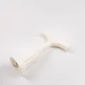 White plastic wine bottle opener, T-shaped corkscrew tool for home kitchen use variant item. - White