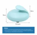 Detail view of the blue manual body massage roller showing product dimensions and structure. - Blue