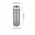 Stainless steel floor drain mesh filter hair catcher, long version with 5.5cm diameter. - Long