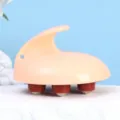 Handheld body massage roller tool with metal balls for muscle relaxation and meridian soothing. - Orange
