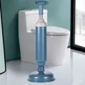 Leistungsstarker WC Puelle fuer Badezimmer, effektiver Rohrreiniger mit Edelstahl - Nordisches Blau