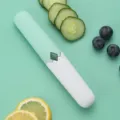 Pelapatate per frutta portatile a doppia testa, mini utensile da cucina verde e bianco per casa. - verde fresco