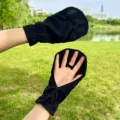 Black thin UV protection driving sun gloves for women summer outdoor cycling breathable design. - One Size / Short Style - Black