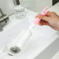 Cepillo de taza de esponja de mango largo rosa para limpiar botellas y tazas de vidrio - Pink Handle