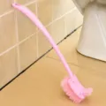 Long handle toilet bowl brush with flexible curved head for deep bathroom cleaning pink - Pink