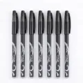 Set van 7 zwarte uitwisbare gelpennen met 0.5mm naaldpunt en dop voor soepel schrijven. - 1 Stuk/Verpakking / Houtskoolzwart