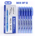 Set van 12 blauwe uitwisbare gelinktpen 0.5mm fijne punt soepel schrijven schoolbenodigdheden. - 12 stuks in doos / Kristalblauw