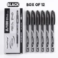 Auslöschbarer Geltin Stift 0.5mm feine Spitze schwarze Mine glattes Schreiben Bürobedarf - 12er-Box / Kohlschwarz