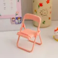 Support de téléphone chaise pliante rose, support de bureau mignon et décoration de dortoir. - Rose