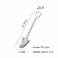 Stainless steel shovel spoon creative dessert coffee ice cream tableware novelty tool 15cm - Pointed Toe / Silver