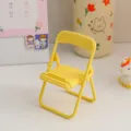 Mini chaise pliante support telephone mignon bureau support portable pour decoration. - Jaune
