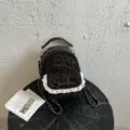Mini mochila con estampado de leopardo estilo coreano con encaje elegante y detalle de lazo - Estilo de Bolsa Única / Café