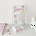 Transparent angel wings doll display bag with decorative prints for 10cm plushies - White