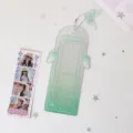 Green gradient angel wings photocard sleeve holder with glitter and ball chain detail - Green