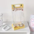 Bolsa de PVC transparente para muñecas con lindo patrón de pan de dibujos - Amarillo