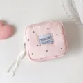 Pequeña bolsa de almacenamiento acolchada rosa con lunares para maquillaje - Lunares Rosas