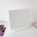 Minimalist white mushroom ring binder stand for organizing photo cards and tickets - 4 Grids / Includes 10 Inner Pages