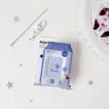 Mini álbum de fotos con diseño de cartón de leche y un bonito estampado de arándanos - Azul y Blanco