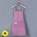 Grembiule da cucina a quadretti rossi e bianchi appeso, grembiule da cucina in cotone per casa - Rosso