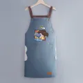 Grembule da cucina impermeabile e antiolio per adulti, elegante abbigliamento da lavoro con stampa. - Stile Asciugamani / Blu cuoio