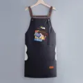 grembucchio da cucina impermeabile per cucinare pulizia nero abbigliamento da lavoro con tasche - Stile Asciugamani / Nero
