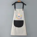 Grembiule da cucina impermeabile con tasca, simpatica stampa con coniglietto pasquale per adulti. - Grigio con tasca nera modello standard