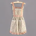 Grembiule da cucina principessa floreale con tasche, dolce grembiule per donna casa. - Verde