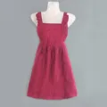 Grembiule principessa in cotone da donna, grembiule da cucina senza maniche a righe rosse tasche. - Rosso