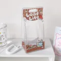 Linda bolsa de almacenamiento de PVC transparente Loaf Life para muñecos de felpa - Marrón